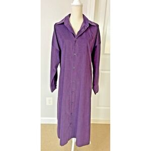 Eskandar Aubergine Purple Shirtdress Lightweight Corduroy Cotton/Cashmere Size 1
